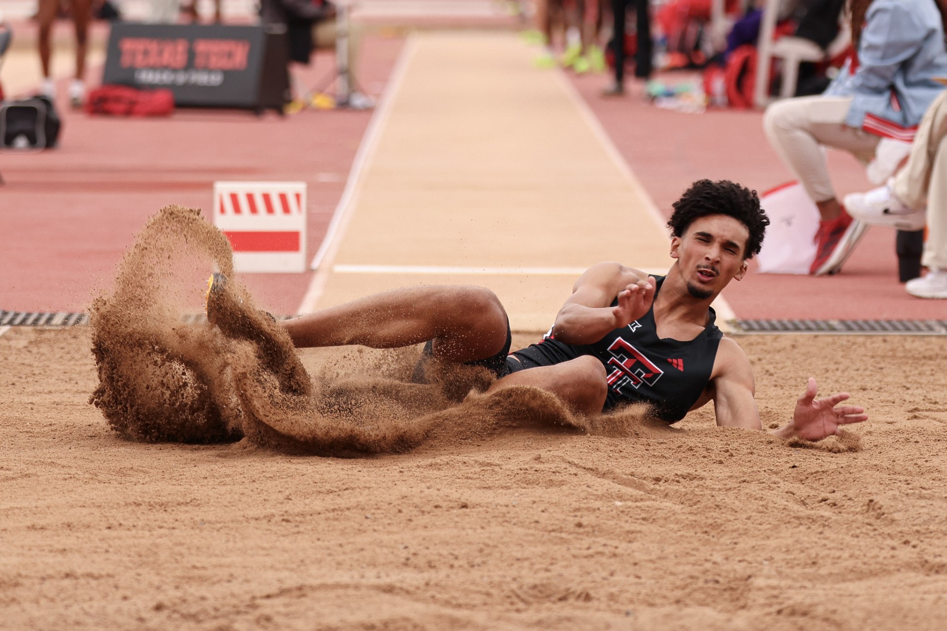 Long jump landing — Texas Tech