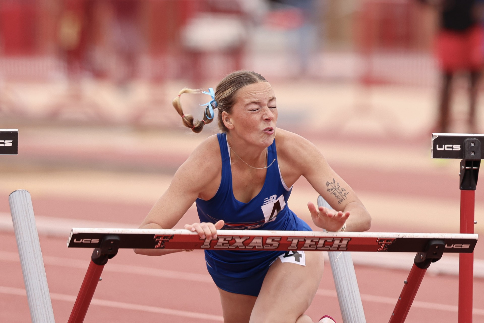 Hurdler clearing hurdle — mosaic photo