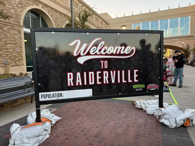 Welcome to Raiderville sign